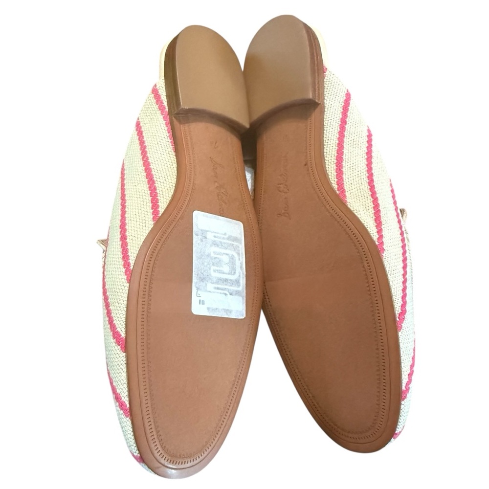 Sam Edelman Taffy Pink Stripe Canvas Linnie Bit Mules Size 7.5 - Picture 8 of 9